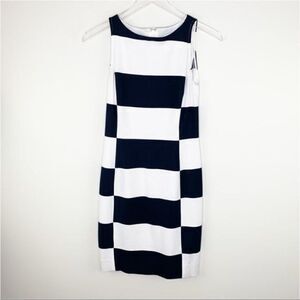 NEW Banana Republic Sleeveless Black/White Colorblock Checkerboard Sheath Dress‎